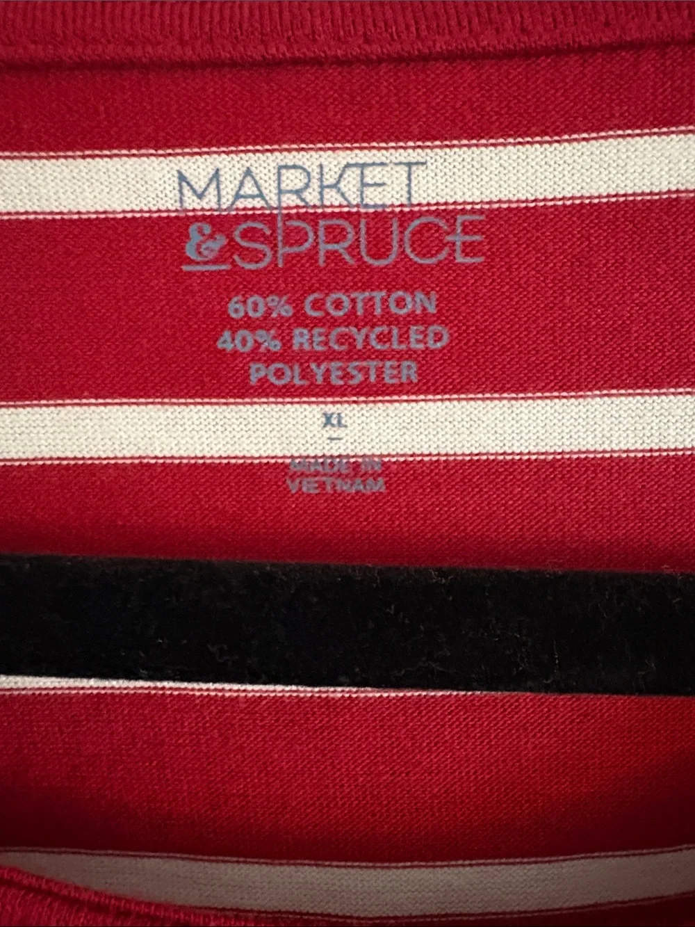 Market & Spruce Red and White Striped Long Sleeve Top